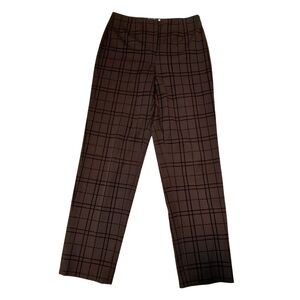 Talbots Women's Brown Checkered Trousers